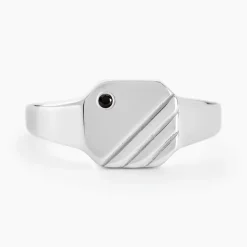 Histoire d'Or Chevalière Kaden Argent Blanc Oxyde De Zirconium Noir* Bagues|Chevalières