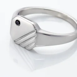 Histoire d'Or Chevalière Kaden Argent Blanc Oxyde De Zirconium Noir* Bagues|Chevalières