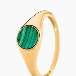 Histoire d'Or Chevalière Kenith Or Jaune Malachite* Bagues|Chevalières
