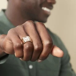 Hot Histoire d'Or Chevalière Leoncette Plaqué Or Jaune