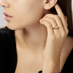 Histoire d'Or Chevalière Leyton Rectangle Or Jaune Oxyde De Zirconium* Bagues|Chevalières