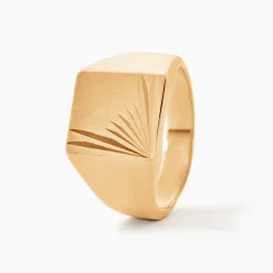 Hot Histoire d'Or Chevalière Lionel Plaqué Or Jaune