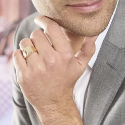 Hot Histoire d'Or Chevalière Lionel Plaqué Or Jaune