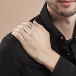 Histoire d'Or Chevalière Luka Argent Blanc* Bagues|Bagues Sans Pierre