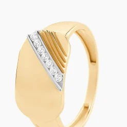 Histoire d'Or Chevalière Lutfi Or Jaune Oxyde De Zirconium* Bagues|Chevalières