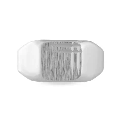 Histoire d'Or Chevalière Nahel Argent Blanc* Bijoux Personnalisés|Bagues