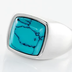 PHEBUS HIM Chevalière Acier Blanc Pierre D'imitation* Bagues|Chevalières