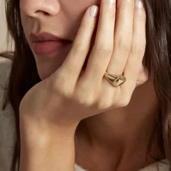 Histoire d'Or Chevalière Philia Acier Doré* Bagues|Bagues Sans Pierre