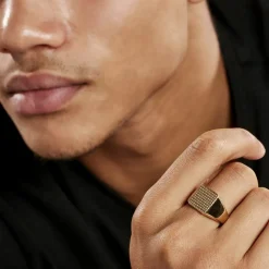 Online Histoire d'Or Chevalière Plaqué Or Corentin