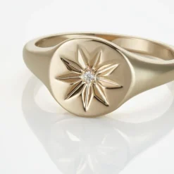 Discount Histoire d'Or Chevalière Plaqué Or Crepinien Oxyde De Zirconium