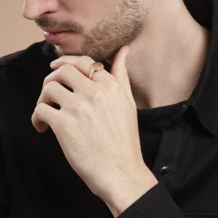 New Histoire d'Or Chevalière Plaqué Or Jaune Louie