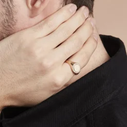 New Histoire d'Or Chevalière Plaqué Or Jaune Louie