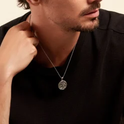 Histoire d'Or Collier Acier Vieillit Ron* Colliers|Colliers