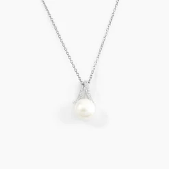 Online Histoire d'Or Collier Albine Argent Blanc Perle De Culture Et Oxyde De Zirconium