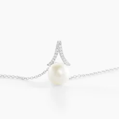 Online Histoire d'Or Collier Albine Argent Blanc Perle De Culture Et Oxyde De Zirconium
