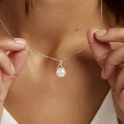 Online Histoire d'Or Collier Albine Argent Blanc Perle De Culture Et Oxyde De Zirconium