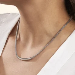 Histoire d'Or Collier Amadeo Maille Popcorn Acier Blanc* Colliers|Colliers