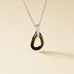 Online Histoire d'Or Collier Amaris Argent Blanc Céramique Et Oxyde De Zirconium