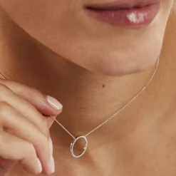 Online Histoire d'Or Collier Amene Or Blanc Diamant