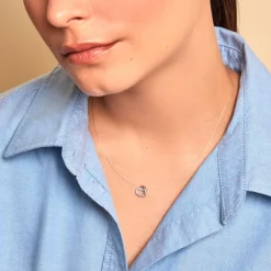 Hot Histoire d'Or Collier Amiliana Argent Blanc Oxyde De Zirconium