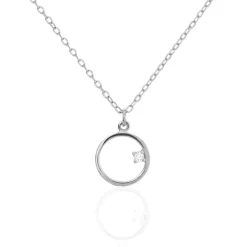 Hot Histoire d'Or Collier Anas Argent Blanc Oxyde De Zirconium