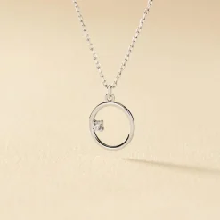 Hot Histoire d'Or Collier Anas Argent Blanc Oxyde De Zirconium