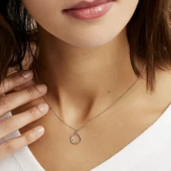 Hot Histoire d'Or Collier Anas Argent Blanc Oxyde De Zirconium