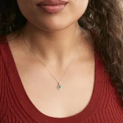 Hot Histoire d'Or Collier Angelika Et Diamant or blanc emeraude