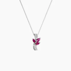 New Histoire d'Or Collier Angie Or Blanc Diamant Et Rubis or blanc rubis