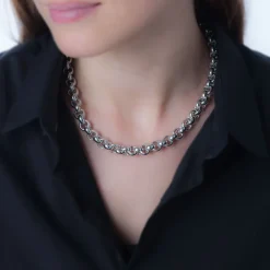 Histoire d'Or Collier Anta Maille Jaseron Argent Blanc* Colliers|Colliers