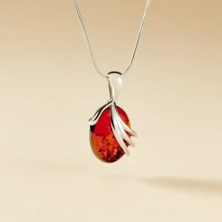 Outlet Histoire d'Or Collier Argent Blanc Aleina Ambre