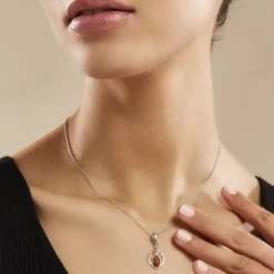 Histoire d'Or Collier Argent Blanc Anne-therese Ambre