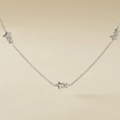 Hot Histoire d'Or Collier Argent Blanc Astria