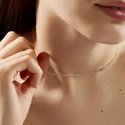 Hot Histoire d'Or Collier Argent Blanc Astria