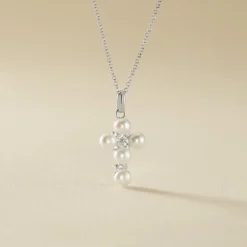 Clearance Histoire d'Or Collier Argent Blanc Burt Perles De Culture Oxydes De Zirconium