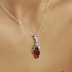 Discount Histoire d'Or Collier Argent Blanc Enya Ambre