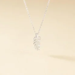 Histoire d'Or Collier Argent Jade Feuille Oxyde* Colliers|Colliers Fantaisie