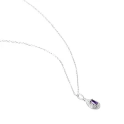 Clearance Histoire d'Or Collier Argent Tania Oxydes De Zirconium argent blanc oxyde violet