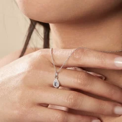 Hot Histoire d'Or Collier Argent Tania Oxydes De Zirconium argent blanc oxyde bleu