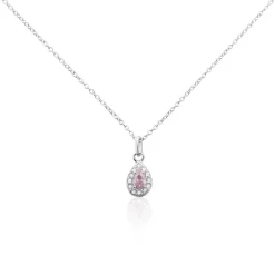 Clearance Histoire d'Or Collier Argent Tania Oxydes De Zirconium argent blanc oxyde rose