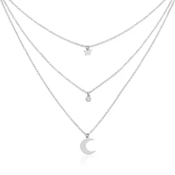 Histoire d'Or Collier Astre Argent Blanc Oxyde De Zirconium