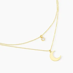 New Histoire d'Or Collier Astre Argent Doré Oxyde De Zirconium