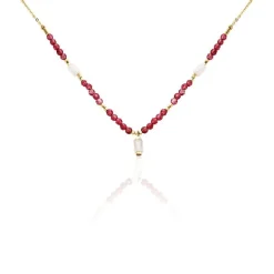 New Histoire d'Or Collier Attila Acier Doré Quartz Jade acier doré quartz rose