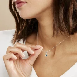 Histoire d'Or Collier Augusta Or Blanc Topaze Et Oxyde De Zirconium* Colliers|Colliers