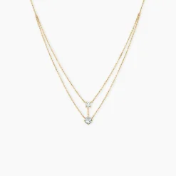 Histoire d'Or Collier Beauté Bleutée Or Jaune Topaze Oxyde De Zirconium