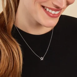 New Histoire d'Or Collier Bess Argent Blanc