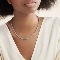 Histoire d'Or Collier Cacilda Maille Corde Argent Blanc* Colliers|Colliers