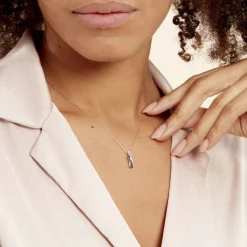 Hot Histoire d'Or Collier Callune Or Blanc Diamant