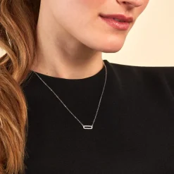 Clearance Histoire d'Or Collier Canelle Argent Blanc Oxyde De Zirconium