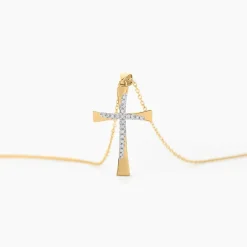 Outlet Histoire d'Or Collier Canice Croix Or Jaune Diamant